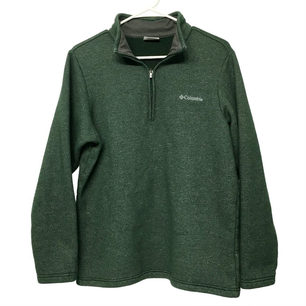 Columbia Men's Green 1/4 Zip Pullover Sweater Size Small